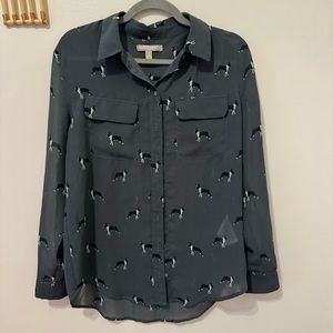 Banana republic Boston terrier blouse